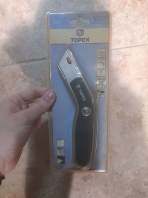 Topex 180mm Utility Knife with Trapezoidal Blade and Metal Body new