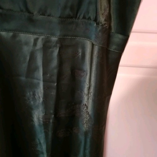 Satin midi dress Dixie new, emerald green, size S/M