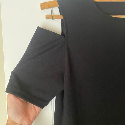 Black mini dress with off-shoulder design like new, size small