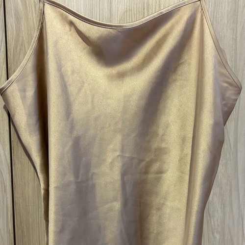 Beige satin top spaghetti strap Mango like new, size L