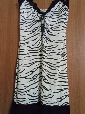 Black and white dress with animal print size M like new