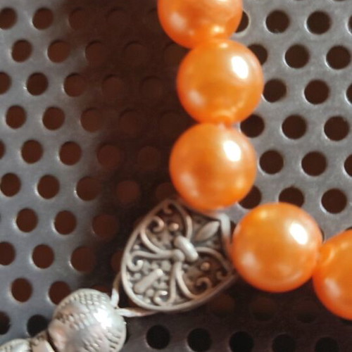 Muslim prayer beads new, synthetic with silver plated design