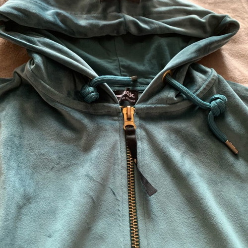 Bodytalk velour jacket green, size Large, like new