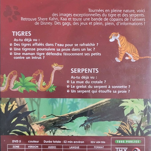 Disney Le Monde Merveilleux Des Animaux DVD used, n°4 tigres & serpents in French