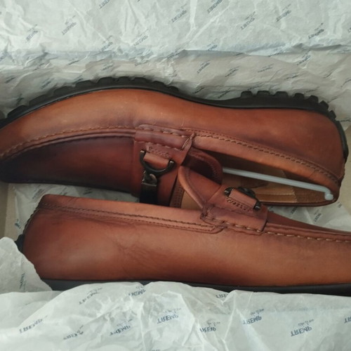 GK Uomo Italian leather shoes like new, tan color, casual style, size 43