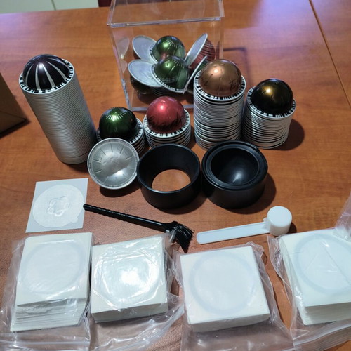 Vertuo Nespresso refillable capsule accessory new with base and stickers