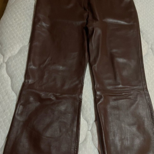 Brown leather women's pants Anna Paola like new, size XL-52