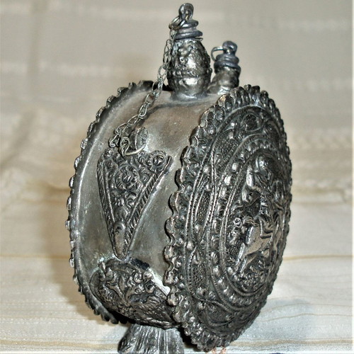 Holy water flask double-sided with Saint George used