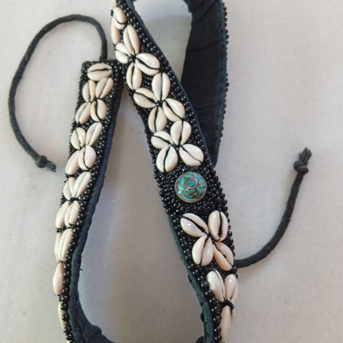 Handmade vintage ethnic belt with shells, like new