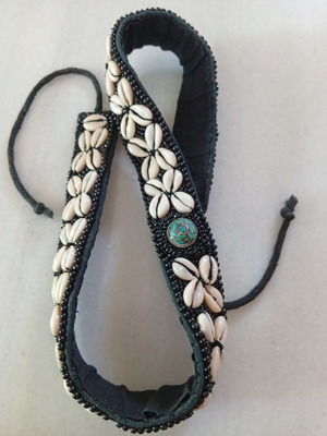 Handmade vintage ethnic belt with shells, like new