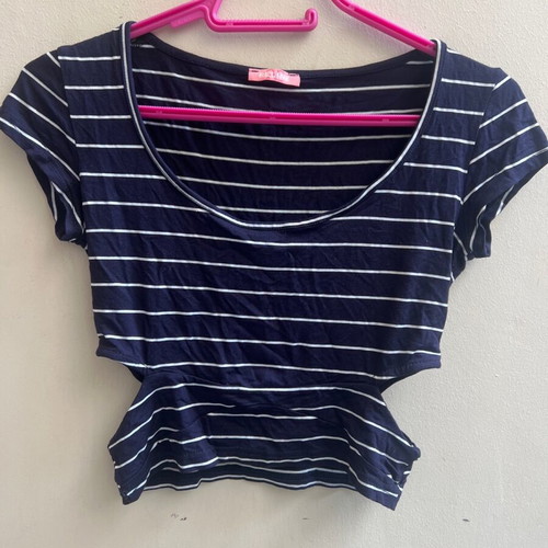 Navy short blouse like new, blue