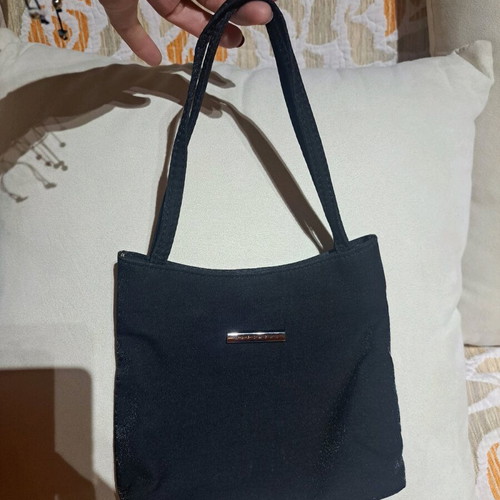 Small satin handbag like new, black