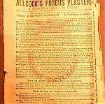  Πολύ παλιό εμπλαστρο Allcock's Porous Plaster.. Του 1899.