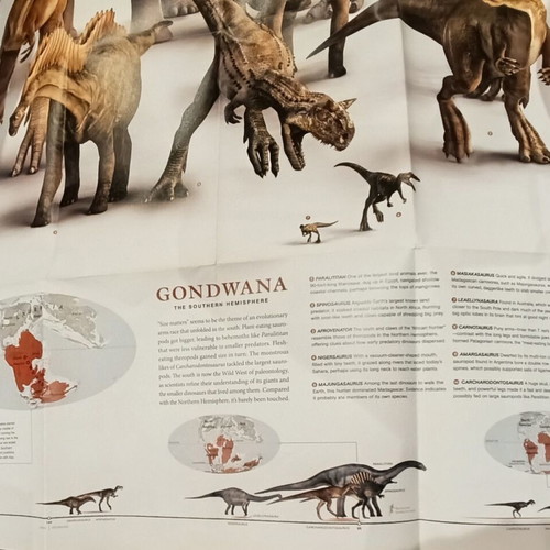 National Geographic Planet of the Dinosaurs double-sided map