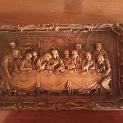 Relief painting used depicting the Last Supper made of dough