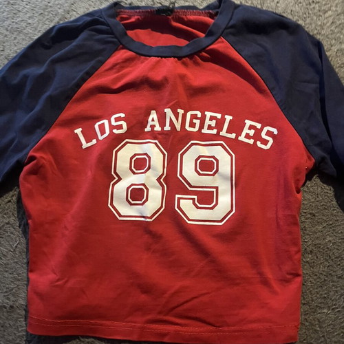 Top in blue and red, XS-S size
