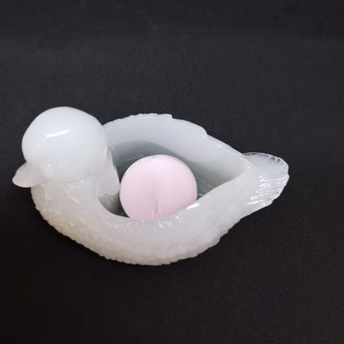 Glass decorative duck candle holder handmade, new, phosphorescent