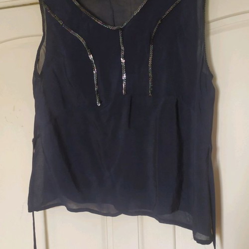 Prince Oliver women's sleeveless top blue used with sequins