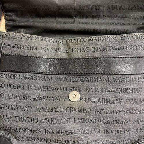 Τσάντα ταχυδρόμου Emporio Armani χιαστί μεταχειρισμένη, μαύρο και γκρι