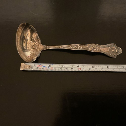 Antique silver-plated small soup spoon like new