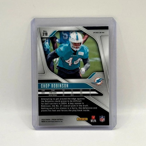 2024 Panini Prizm Chop Robinson Red Sparkle Prizm Rookie Dolphins card new