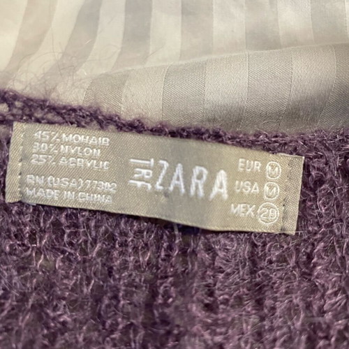 Zara knitted blouse like new, purple, mohair, size M