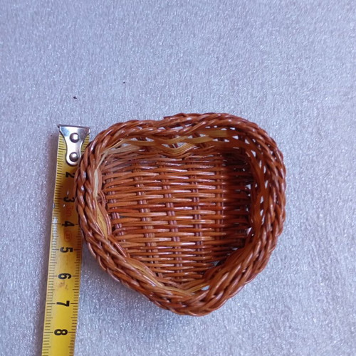 Handmade wicker heart-shaped basket like new vintage