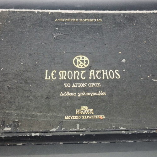 Le Mont Athos Art Album used with 12 large chalcographies by L. Kogevinas