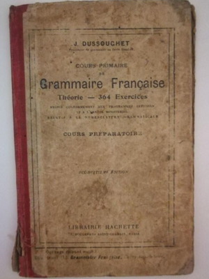 Librairie Hachette Cours primaire de grammaire française book, early 20th century