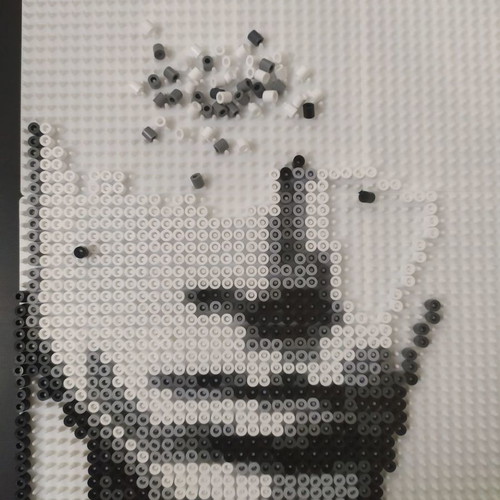 Handmade Jim Morrison Portrait black and white, new