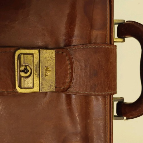 The Bridge leather hand bag used brown made in Italy