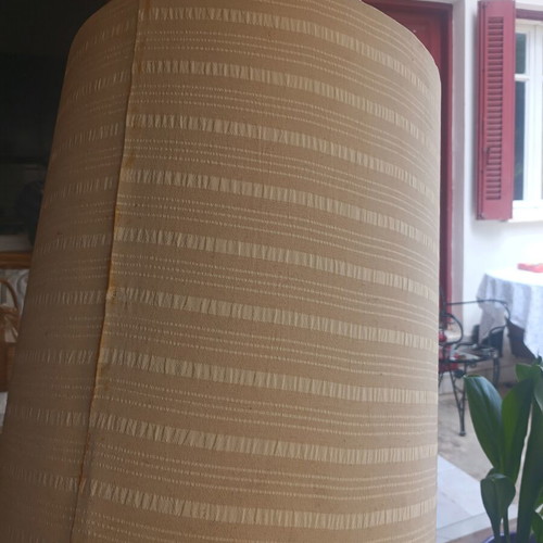 Table lamp handmade with large copper base 45 cm used