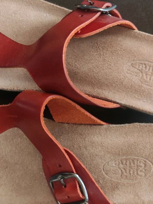 Sun shine red leather sandals new, anatomical size 37