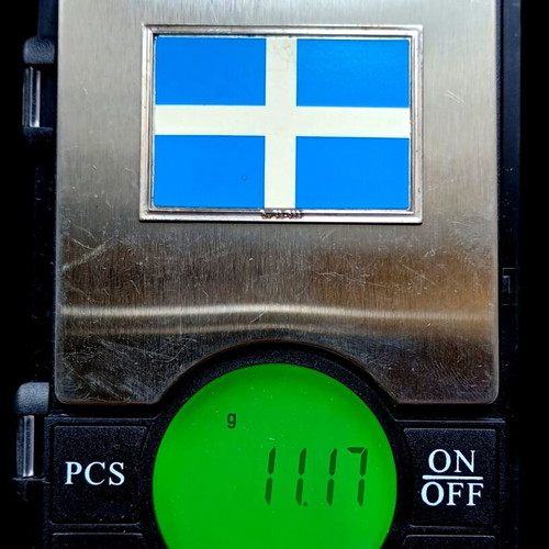 Silver rod 0.925 with colored screen print old national flag like new