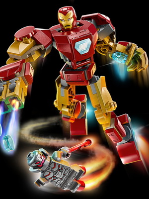 Lego Iron Man mech, complete