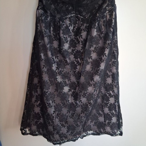 Bershka Lace Strapless Dress like new, black and beige