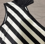 Shein bodysuit XS used, black and white stripes, high neck