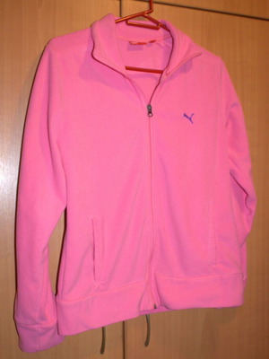 Puma fleece jacket like new, pink, size medium