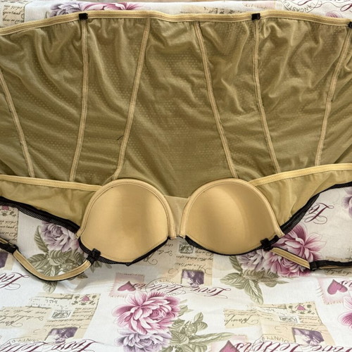Y2K beige corset with sequins 6IXTY 8IGHT 80B S/M