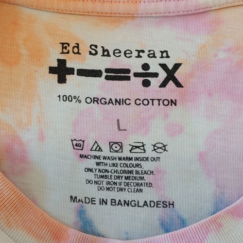 Ed Sheeran Mathematics Tour Tie-Dye T-shirt used, size L