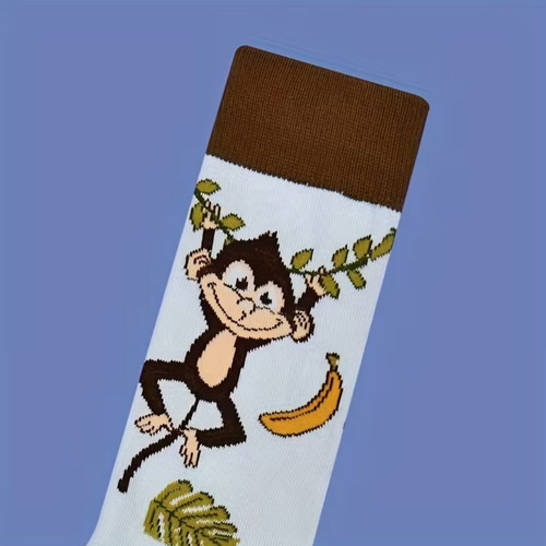 Socks with monkey design new with playful pattern