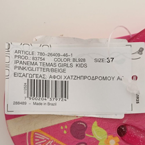 Ipanema Temas Girls flip flops with glitter, size 37, pink