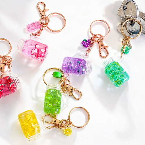 Mini Keychains Delicious Smoothies with 6 Colors and Fruity Designs new