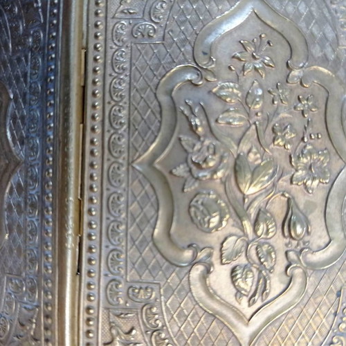 Bronze needle case early 20th century with rich engravings