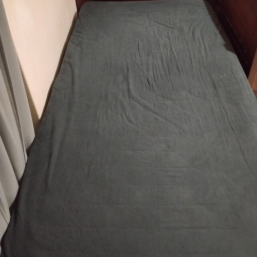 Wooden bunk bed used with 3 beds and sliding third bed