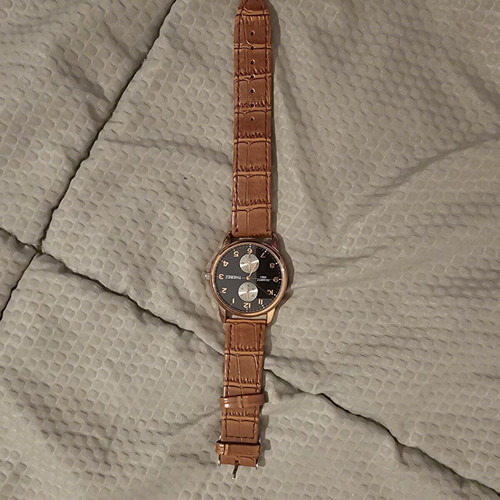 Thebez Quartz T881 wristwatch like new with brown leather strap