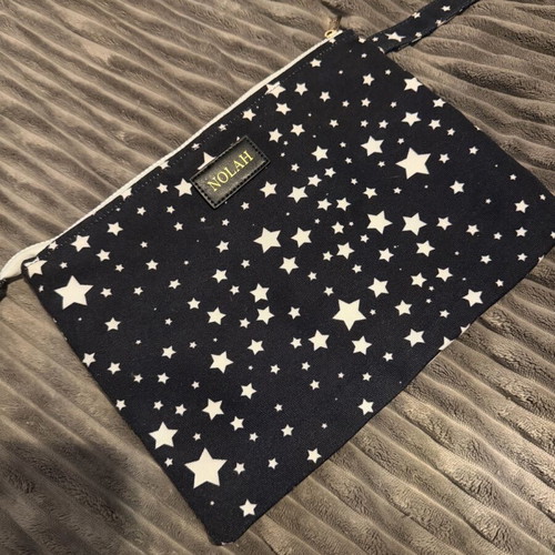 NOLAH pouch with stars new, black and white