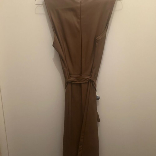 Leather dress brown like new, A-line, size S