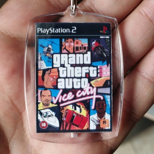 GTA Vice City PS2 Keychain new, acrylic