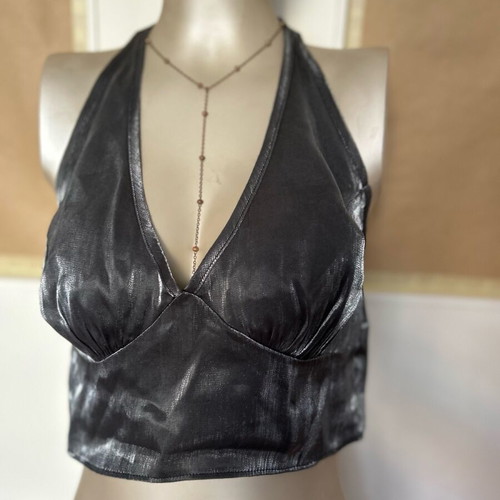 Silver Top like new, halter neck, Primark, size L